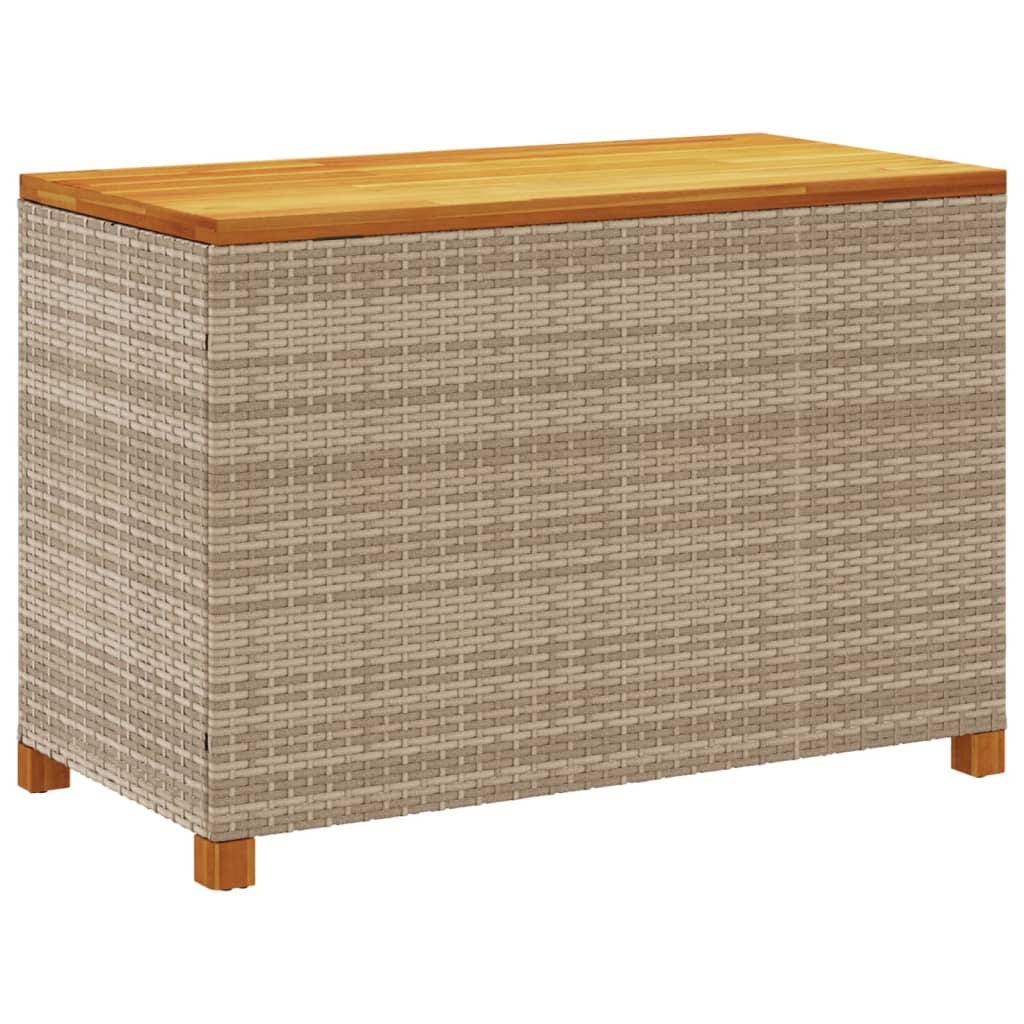 opbevaringsboks til haven 110x55x63 cm polyrattan akacie beige