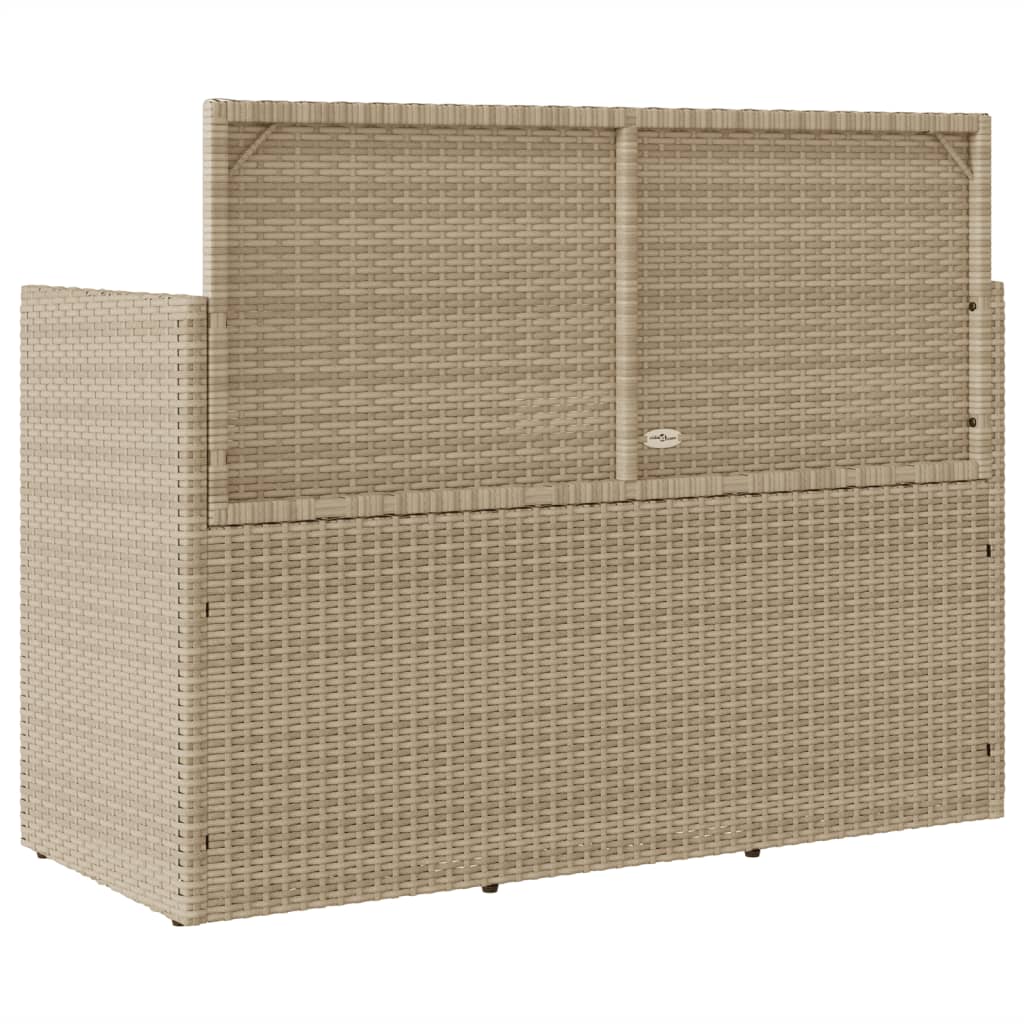 havebænk med hynder polyrattan beige