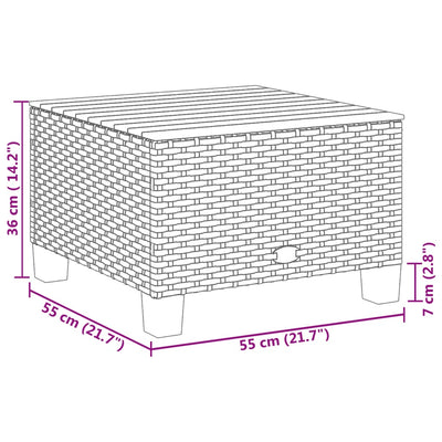 havebord 55x55x36 cm polyrattan og akacietræ sort