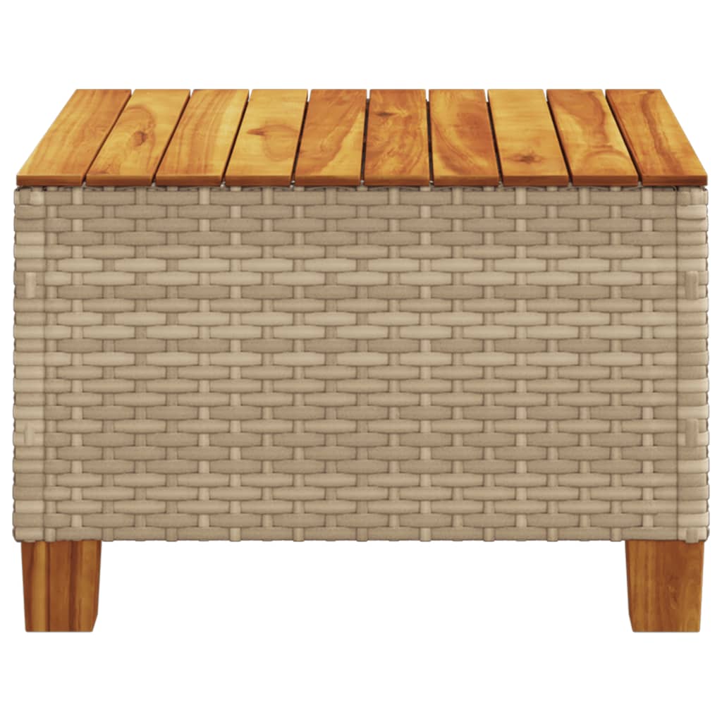 havebord 55x55x36 cm polyrattan og akacietræ beige