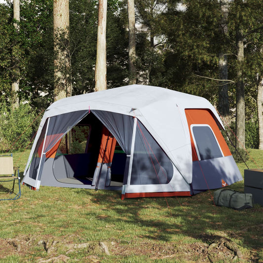 10-personers telt med LED-lys quick-release lysegrå og orange