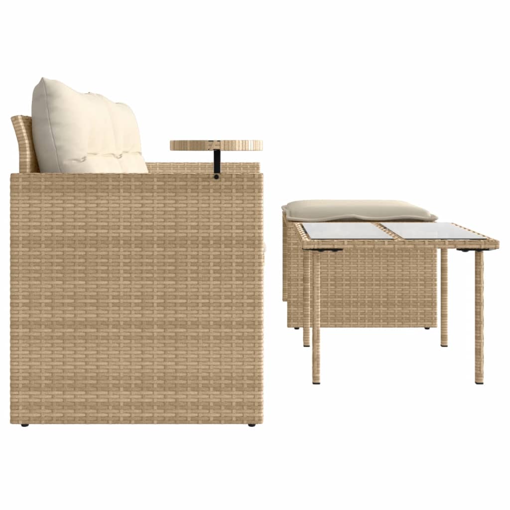 sofasæt til haven 3 dele med hynder polyrattan beige