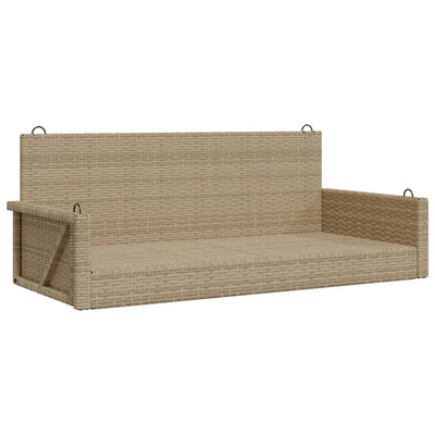 gyngebænk 119x56x48 cm polyrattan beige