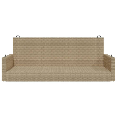 gyngebænk 119x56x48 cm polyrattan beige