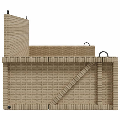 gyngebænk 119x56x48 cm polyrattan beige