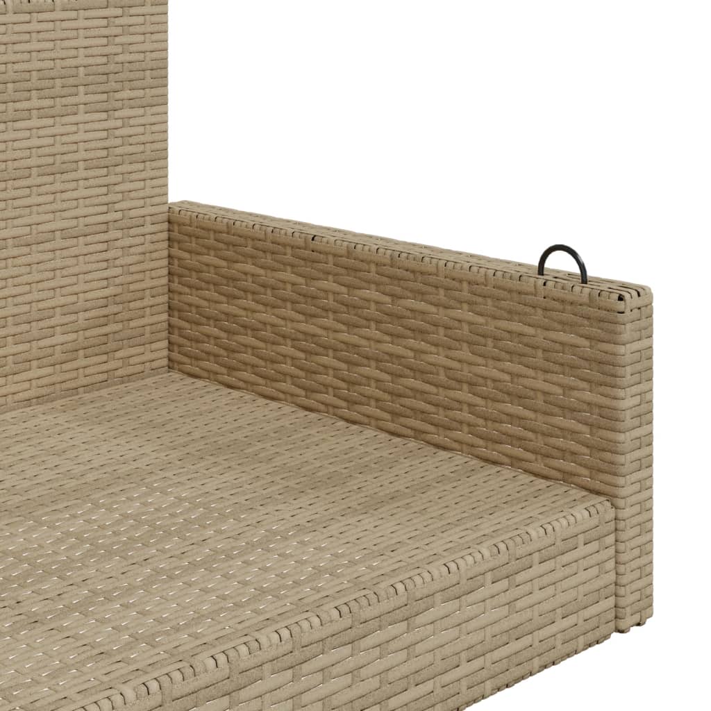 gyngebænk 119x56x48 cm polyrattan beige