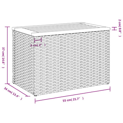 haveborde 2 stk. 55x34x37 cm polyrattan og massivt træ sort