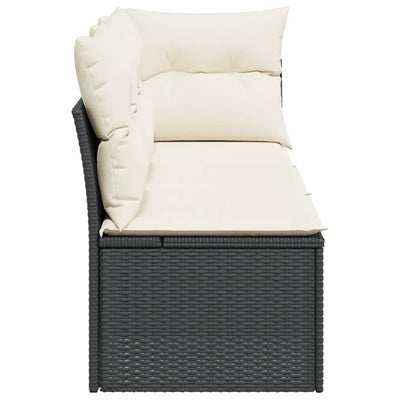 3-personers havesofa med hynder polyrattan sort