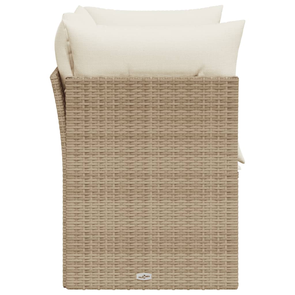 2-personers havesofa med hynder polyrattan beige