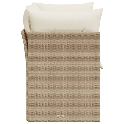 2-personers havesofa med hynder polyrattan beige