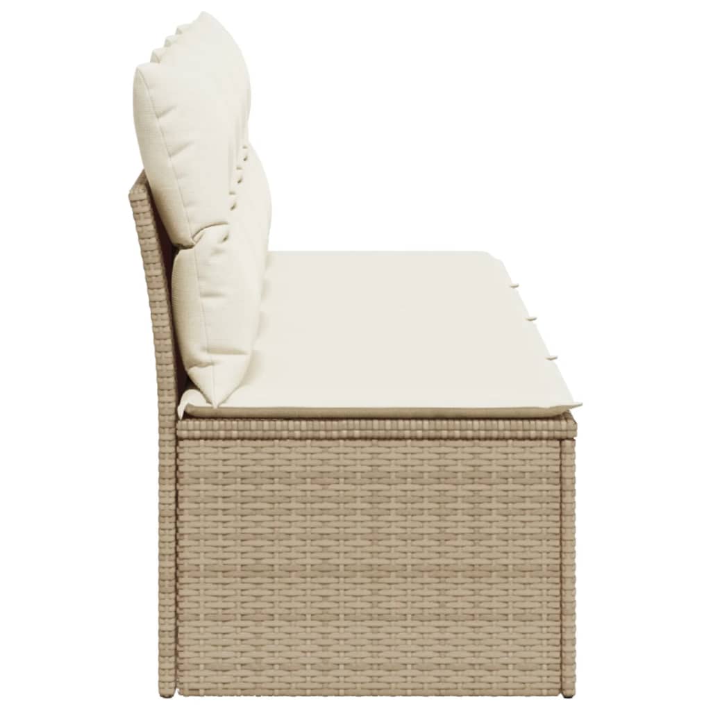 4-personers havesofa med hynder polyrattan beige