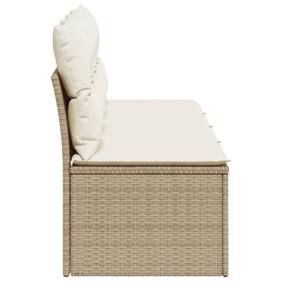 4-personers havesofa med hynder polyrattan beige