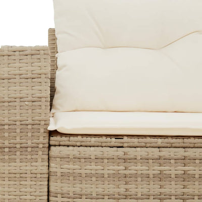 2-personers havesofa med hynder polyrattan beige