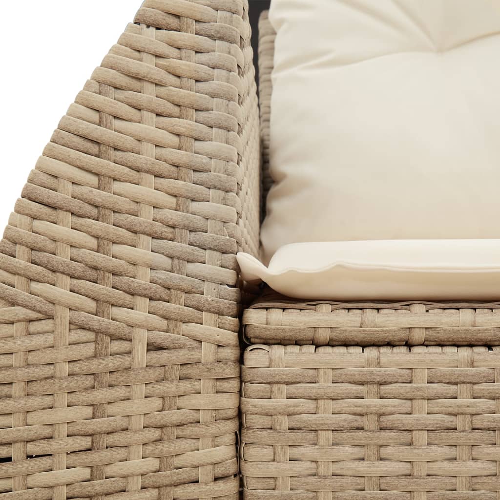 2-personers havesofa med hynder polyrattan beige