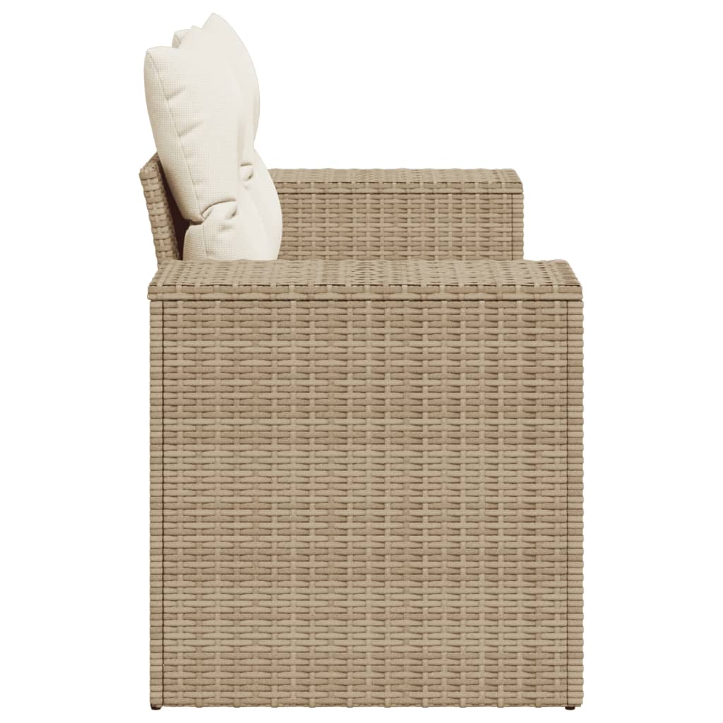 2-personers havesofa med hynder polyrattan beige