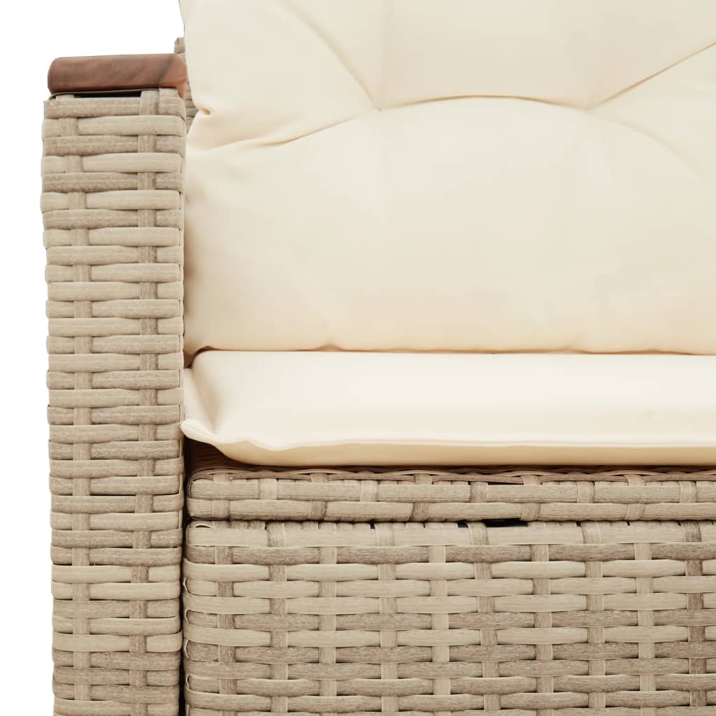 2-personers havesofa med hynder polyrattan beige