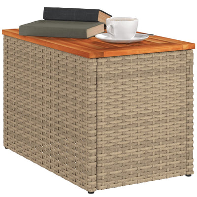 haveborde 2 stk. 55x34x37 cm polyrattan og massivt træ beige