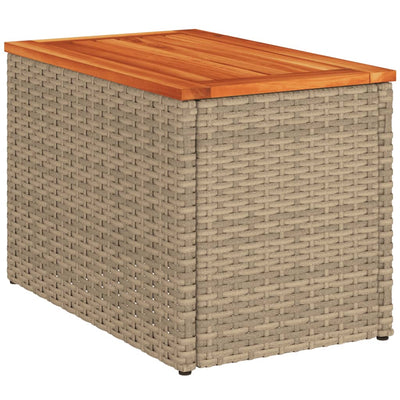 haveborde 2 stk. 55x34x37 cm polyrattan og massivt træ beige