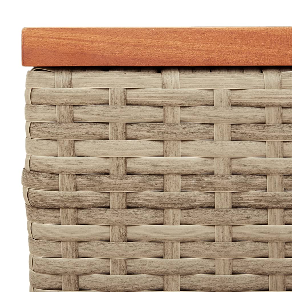 haveborde 2 stk. 55x34x37 cm polyrattan og massivt træ beige