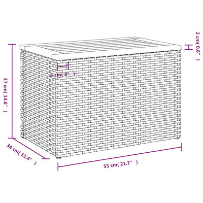 haveborde 2 stk. 55x34x37 cm polyrattan og massivt træ beige