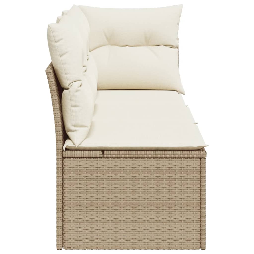 3-personers havesofa med hynder polyrattan beige