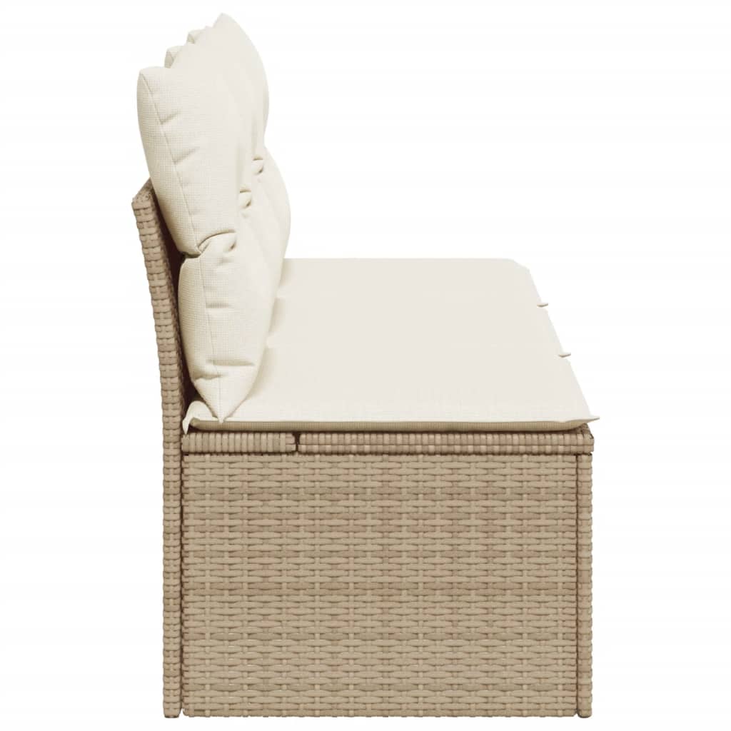 3-personers havesofa med hynder polyrattan beige