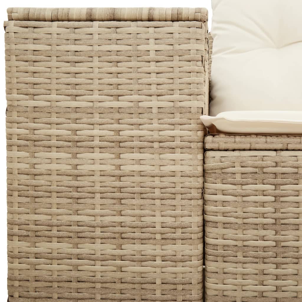 2-personers havesofa med hynder polyrattan beige