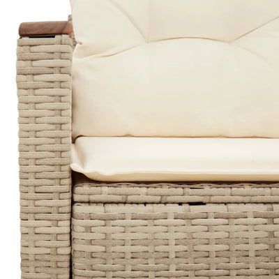 2-personers havesofa med hynder polyrattan beige