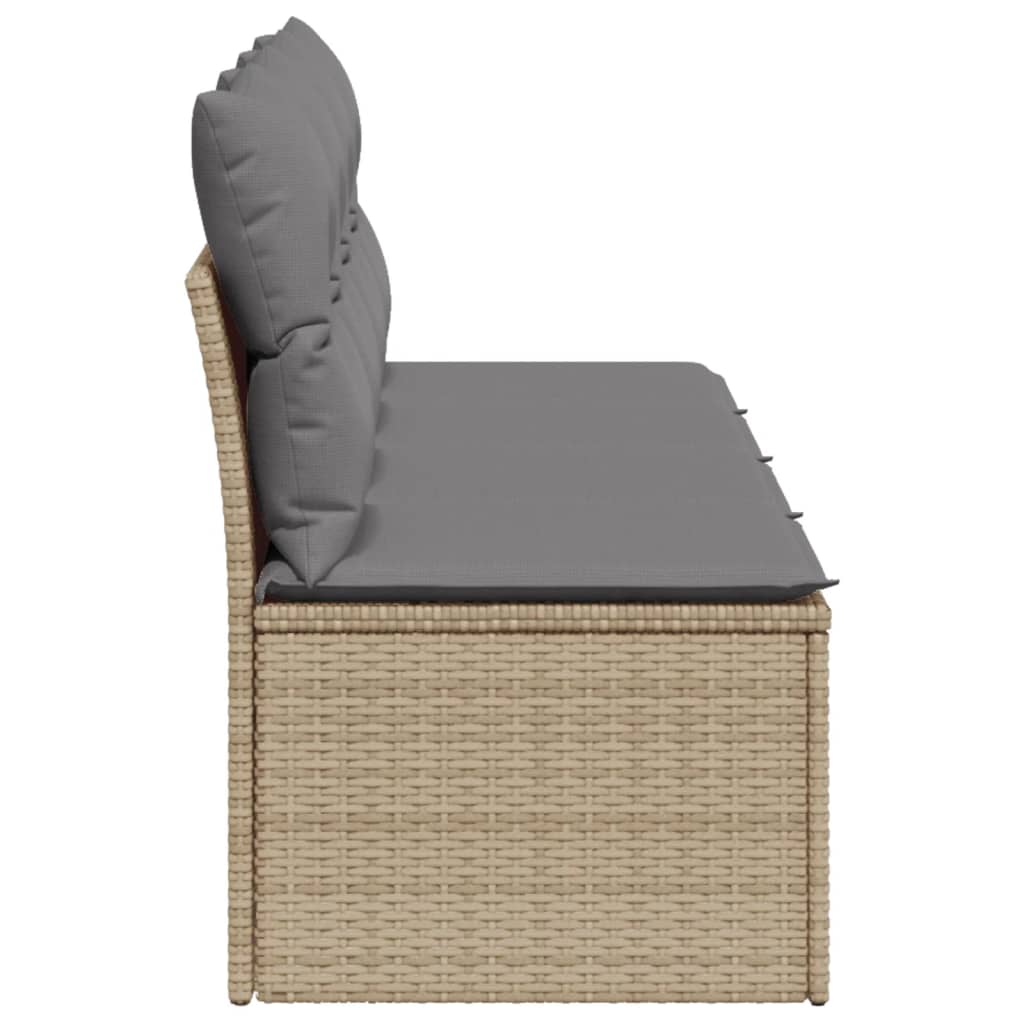 4-personers havesofa med hynder polyrattan beige