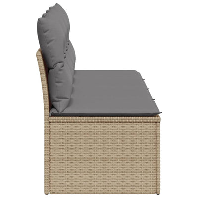 4-personers havesofa med hynder polyrattan beige