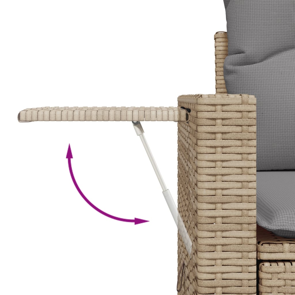 2-personers havesofa med hynder polyrattan beige