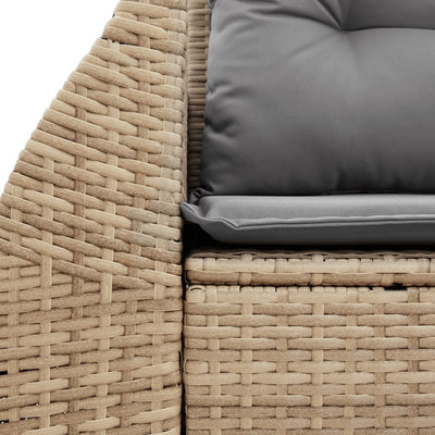 2-personers havesofa med hynder polyrattan beige