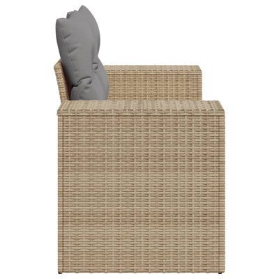 2-personers havesofa med hynder polyrattan beige