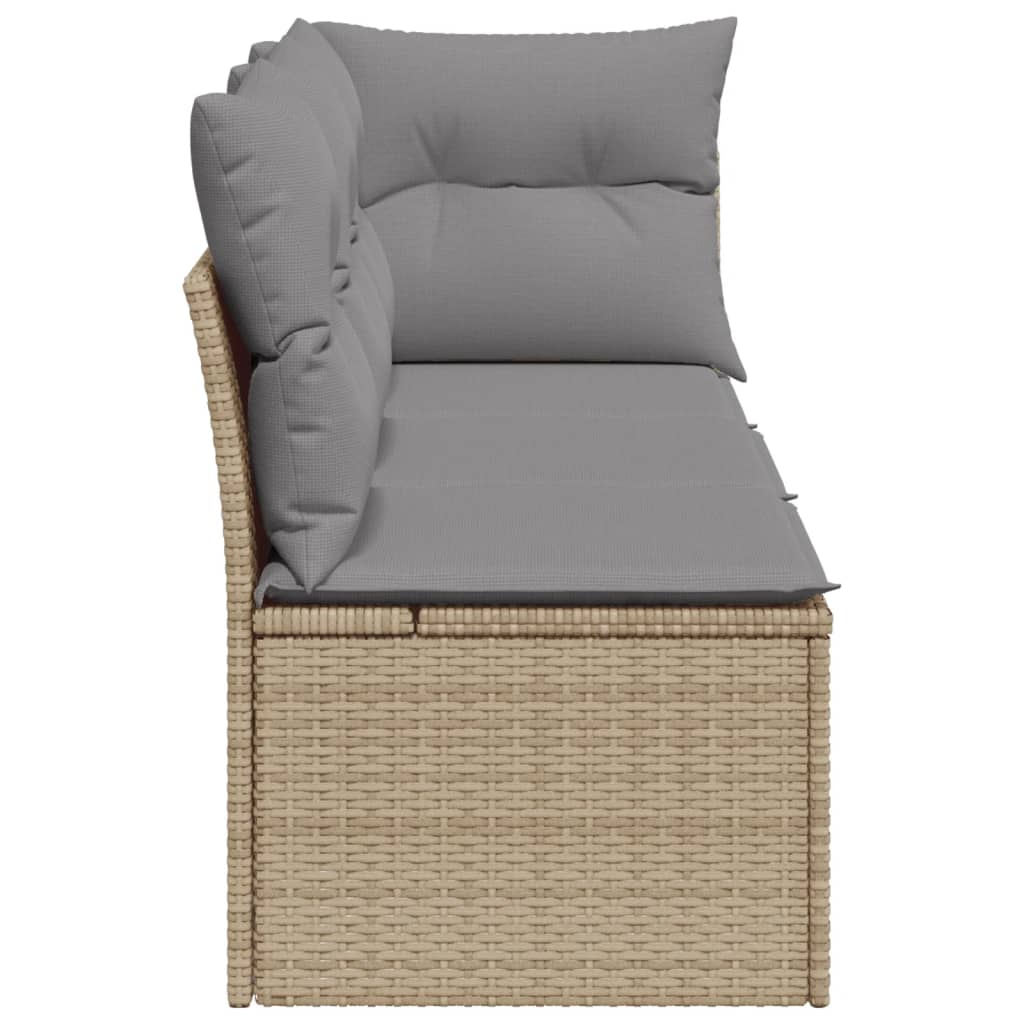 3-personers havesofa med hynder polyrattan beige