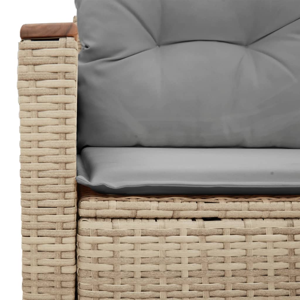 2-personers havesofa med hynder polyrattan beige