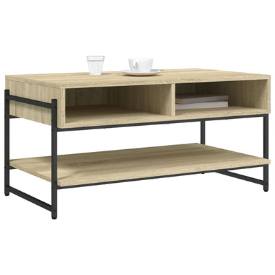 sofabord 90x50x45 cm konstrueret træ sonoma-eg