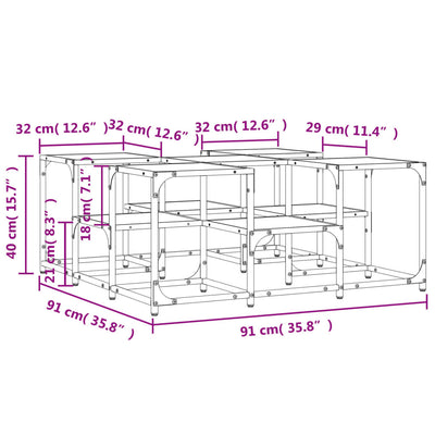 sofabord 91x91x40 cm konstrueret træ sonoma-eg