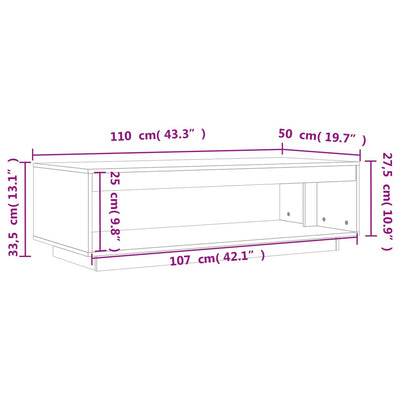 sofabord 110x50x33,5 cm massivt fyrretræ gyldenbrun