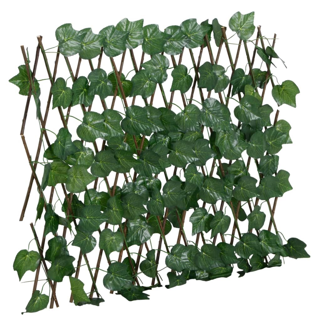 espalier 5 stk. med kunstige vinblade 190x60 cm udvidelig grøn