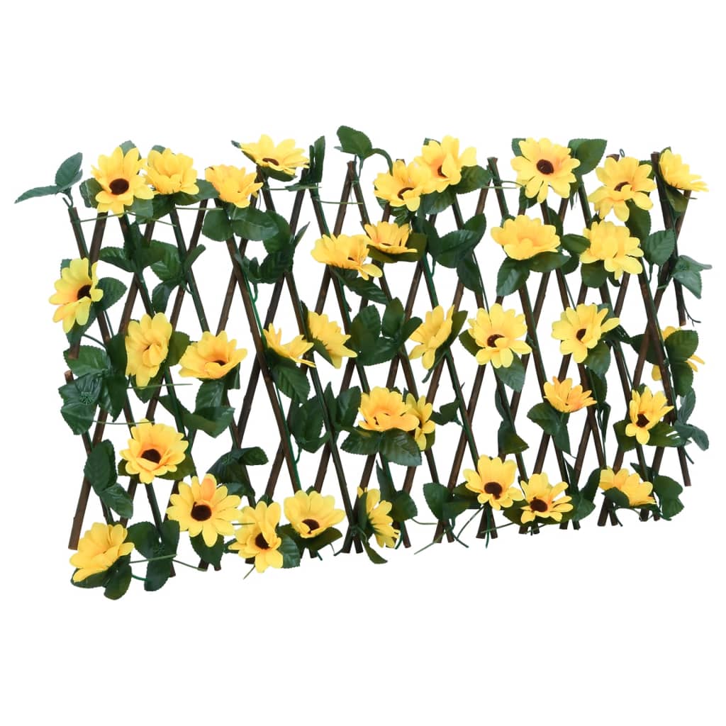 espalier med kunstig vedbend 180x30 cm udvidelig gul