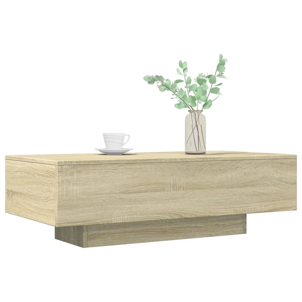 sofabord 100x49,5x31 cm konstrueret træ sonoma-eg