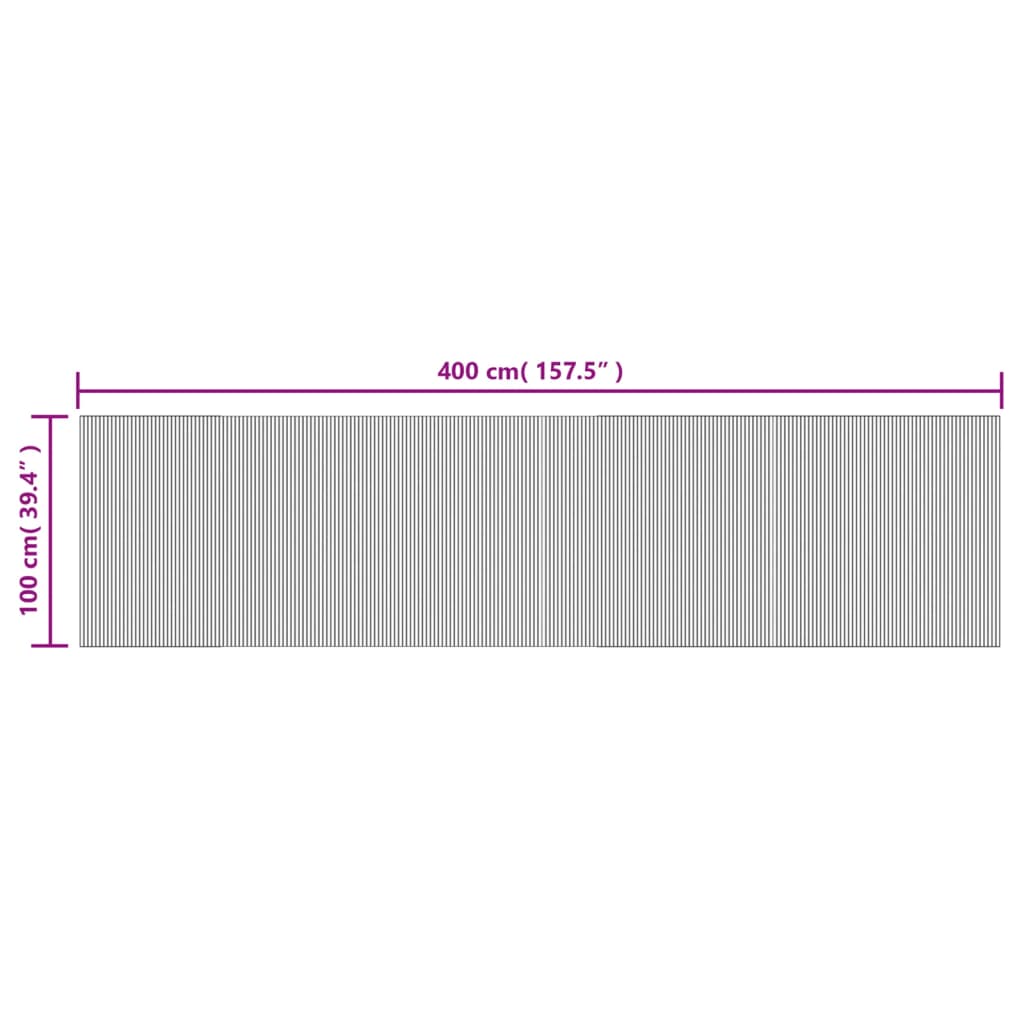 gulvtæppe 100x400 cm rektangulær bambus mørkebrun