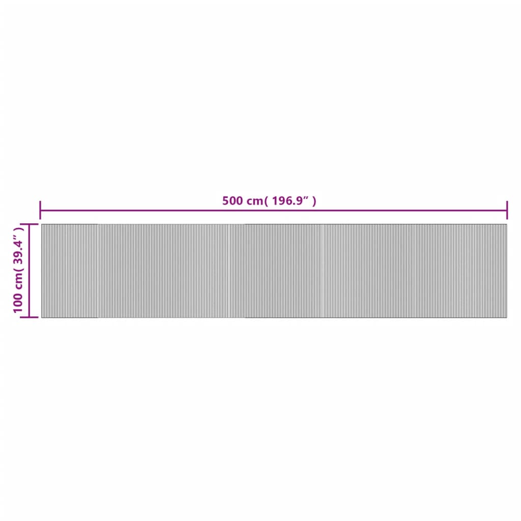 gulvtæppe 100x500 cm rektangulær bambus sort