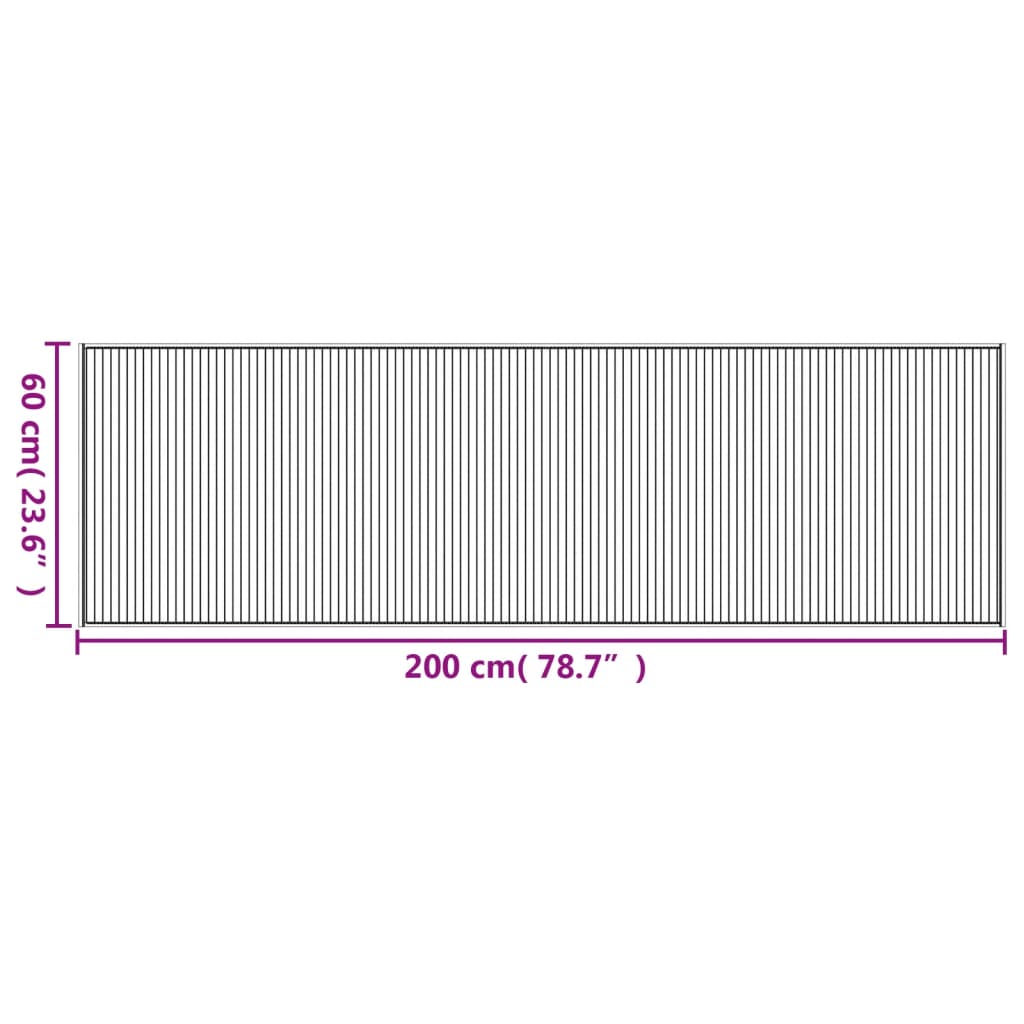 gulvtæppe 60x200 cm rektangulær bambus mørkebrun