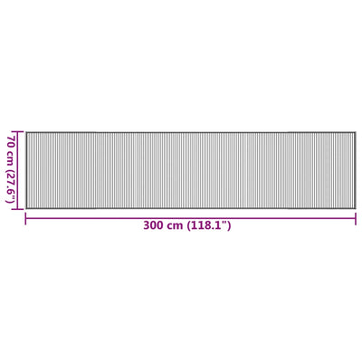gulvtæppe 70x300 cm rektangulær bambus mørkebrun