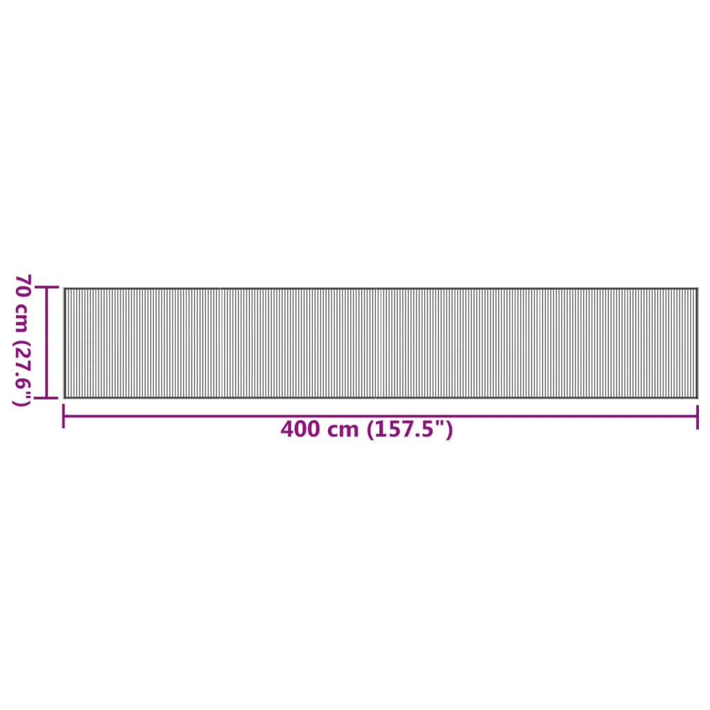 gulvtæppe 70x400 cm rektangulær bambus brun