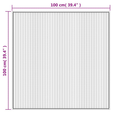 gulvtæppe 100x100 cm rektangulær bambus lys naturfarvet