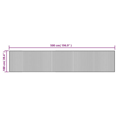 gulvtæppe 100x500 cm rektangulær bambus brun