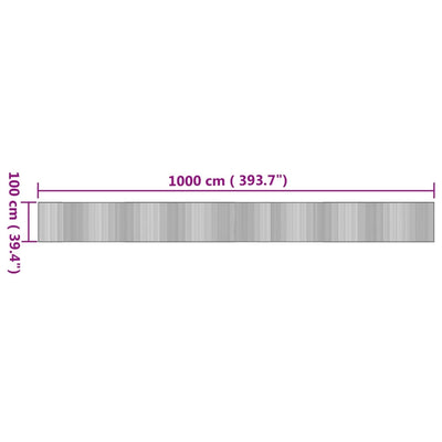 gulvtæppe 100x1000 cm rektangulær bambus naturfarvet