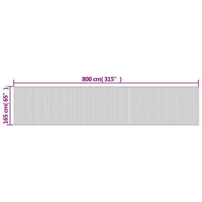 rumdeler 165x800 cm bambus sort